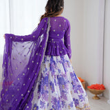 Stylish Floral Printed Koti Lehenga