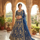 Premium Embroidered Net Lehenga