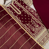 Maroon Bridal Embroidered Suit
