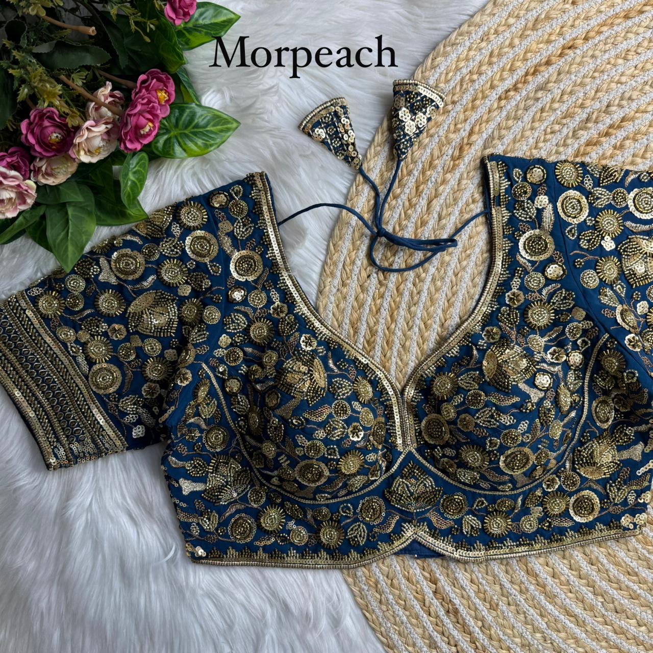 Sabyasachi Beadswork Saree Blouse