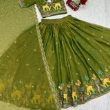 Festive Shimmer Embroidered Lehenga
