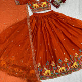 Festive Shimmer Embroidered Lehenga