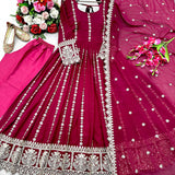 Blooming Pink Embroidered Gown