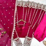 Blooming Pink Embroidered Gown