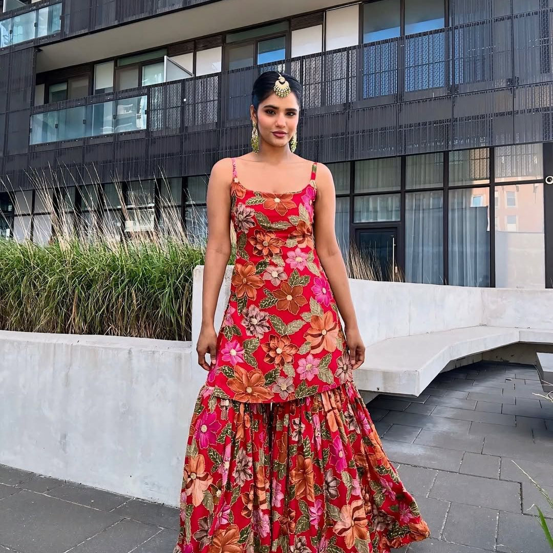 Stylish Digital Printed Top Sharara