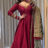 Elegant Ethnic Silk Anarkali Gown