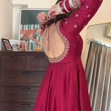 Elegant Ethnic Silk Anarkali Gown