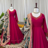 Elegant Ethnic Silk Anarkali Gown