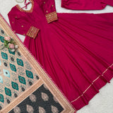 Elegant Ethnic Silk Anarkali Gown