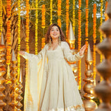 Ethnic Heavy Chinon Silk Gown