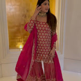 Crafted Textured Georgette Suit
