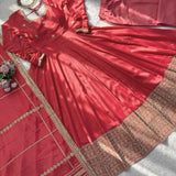 Lavish Silk Flared Anarkali Suit