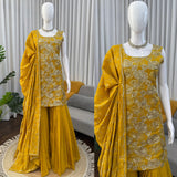 Stunning Embroidered Silk Suit