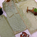 Luxurious Embroidered Straight Suit