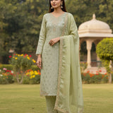 Luxurious Embroidered Straight Suit