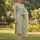 Luxurious Embroidered Straight Suit