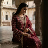 Luxurious Embroidered Straight Suit