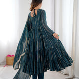 Dazzling Chanderi Ruffle Gown