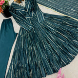 Dazzling Chanderi Ruffle Gown