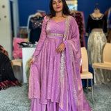 PLUS SIZE 2482 MEHRU PURPLE SUIT