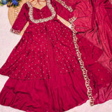 PLUS SIZE 2482 MEHRU PURPLE SUIT