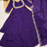 PLUS SIZE 2482 MEHRU PURPLE SUIT