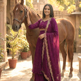 PLUS SIZE 2482 MEHRU PURPLE SUIT