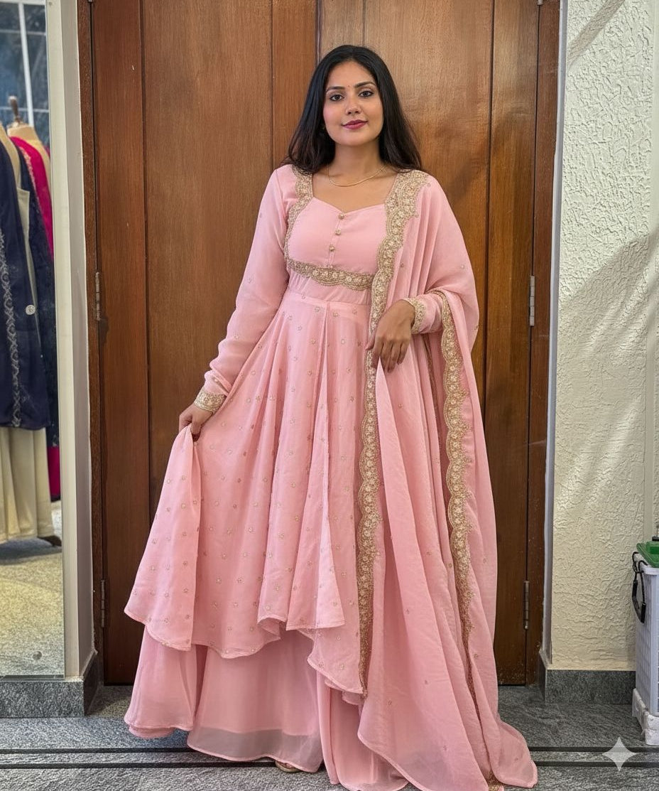 PLUS SIZE 2482 MEHRU PURPLE SUIT