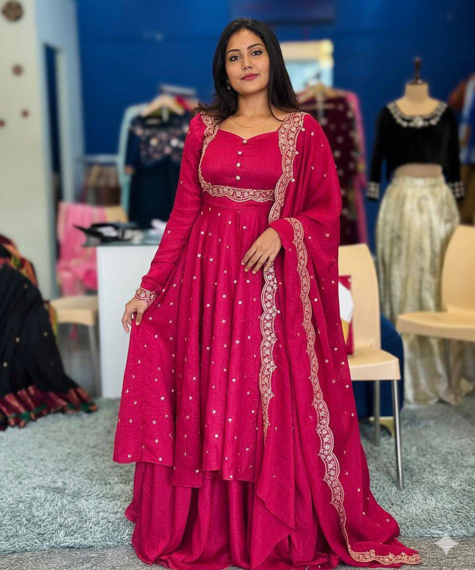 PLUS SIZE 2482 MEHRU PURPLE SUIT