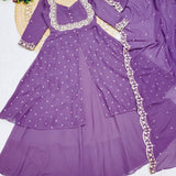 PLUS SIZE 2482 MEHRU PURPLE SUIT