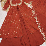 PLUS SIZE 2482 MEHRU PURPLE SUIT