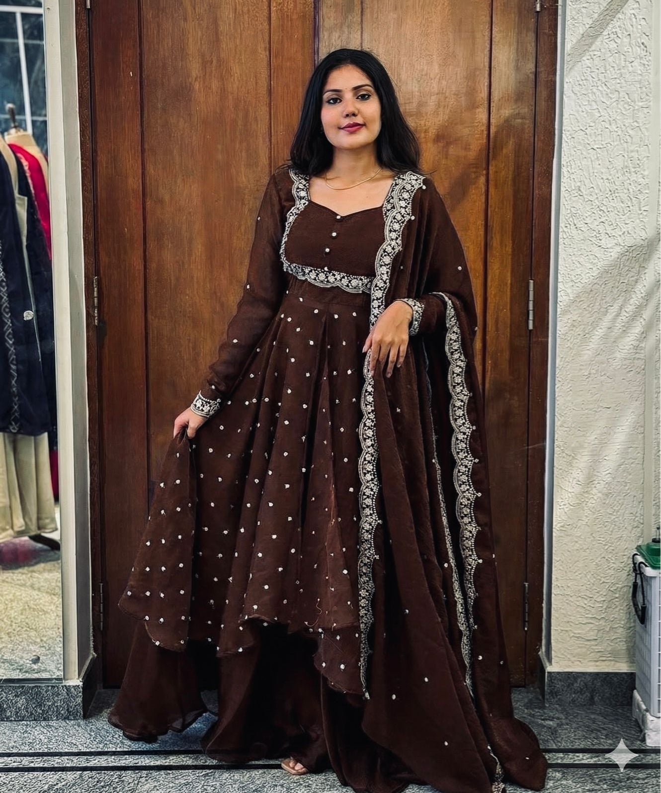 PLUS SIZE 2482 MEHRU PURPLE SUIT