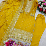 Trendy Chinon Silk Straight Suit