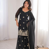 Black Embroidered Top Sharara