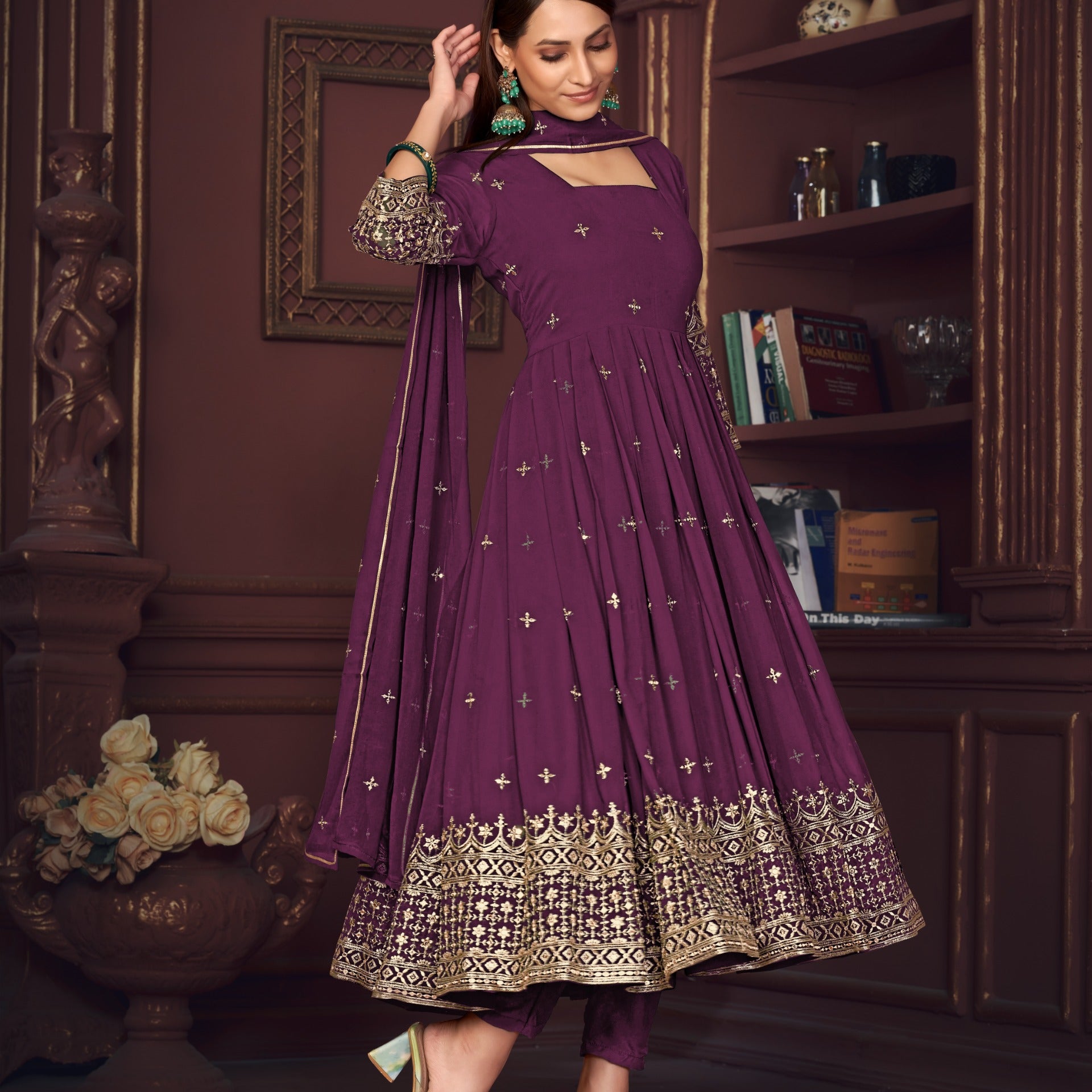 Stunning Embroidered Anarkali Suit