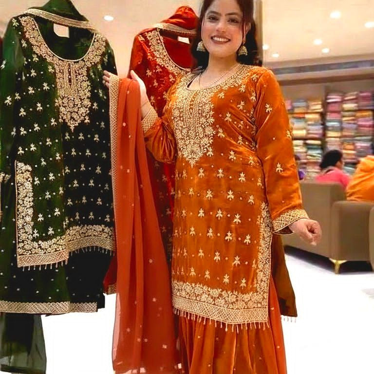 Gorgeous Gmy Silk Top Sharara