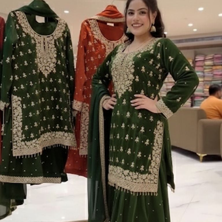 Gorgeous Gmy Silk Top Sharara