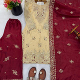 Glorious Embroidered Gmy Silk Suit
