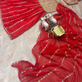 Mirror Work Ready To Wear Saree