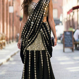 Mirror Work Ready To Wear Saree