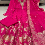 Elegance Banarsi Silk Anarkali Suit