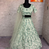 Green Premium Diamond Silk Lehenga