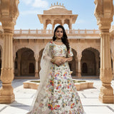 White Bridal Emrboidered Lehenga