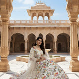 White Bridal Emrboidered Lehenga