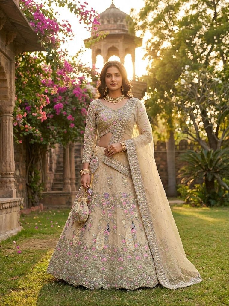 Gorgeous Peacock Embroidered Lehenga