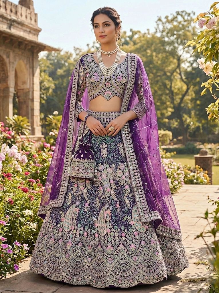 Gorgeous Peacock Embroidered Lehenga