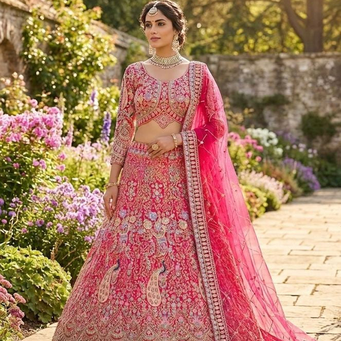 Gorgeous Peacock Embroidered Lehenga