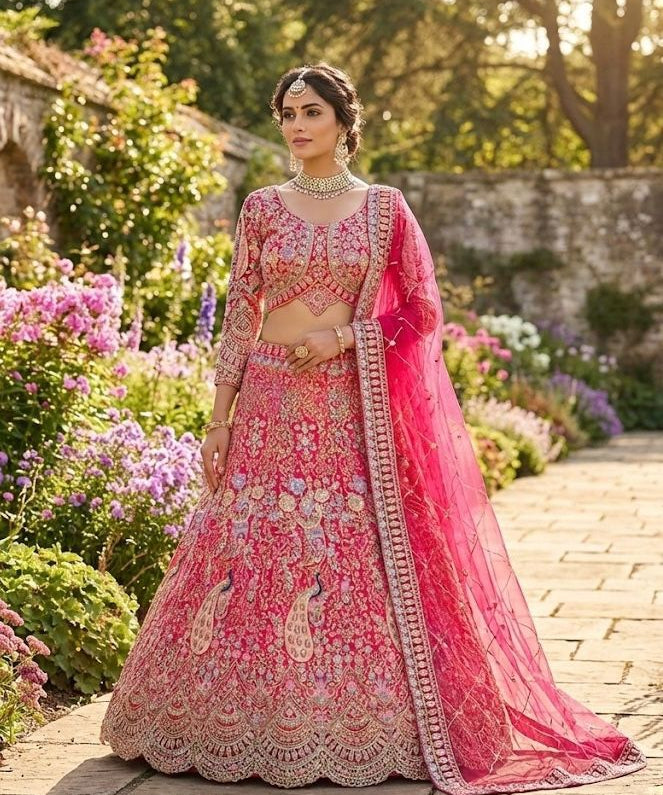 Gorgeous Peacock Embroidered Lehenga
