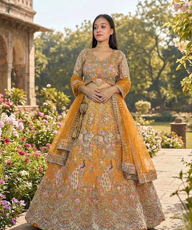 Gorgeous Peacock Embroidered Lehenga