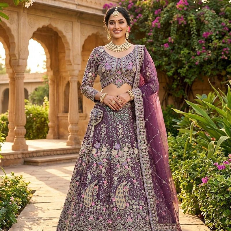 Gorgeous Peacock Embroidered Lehenga